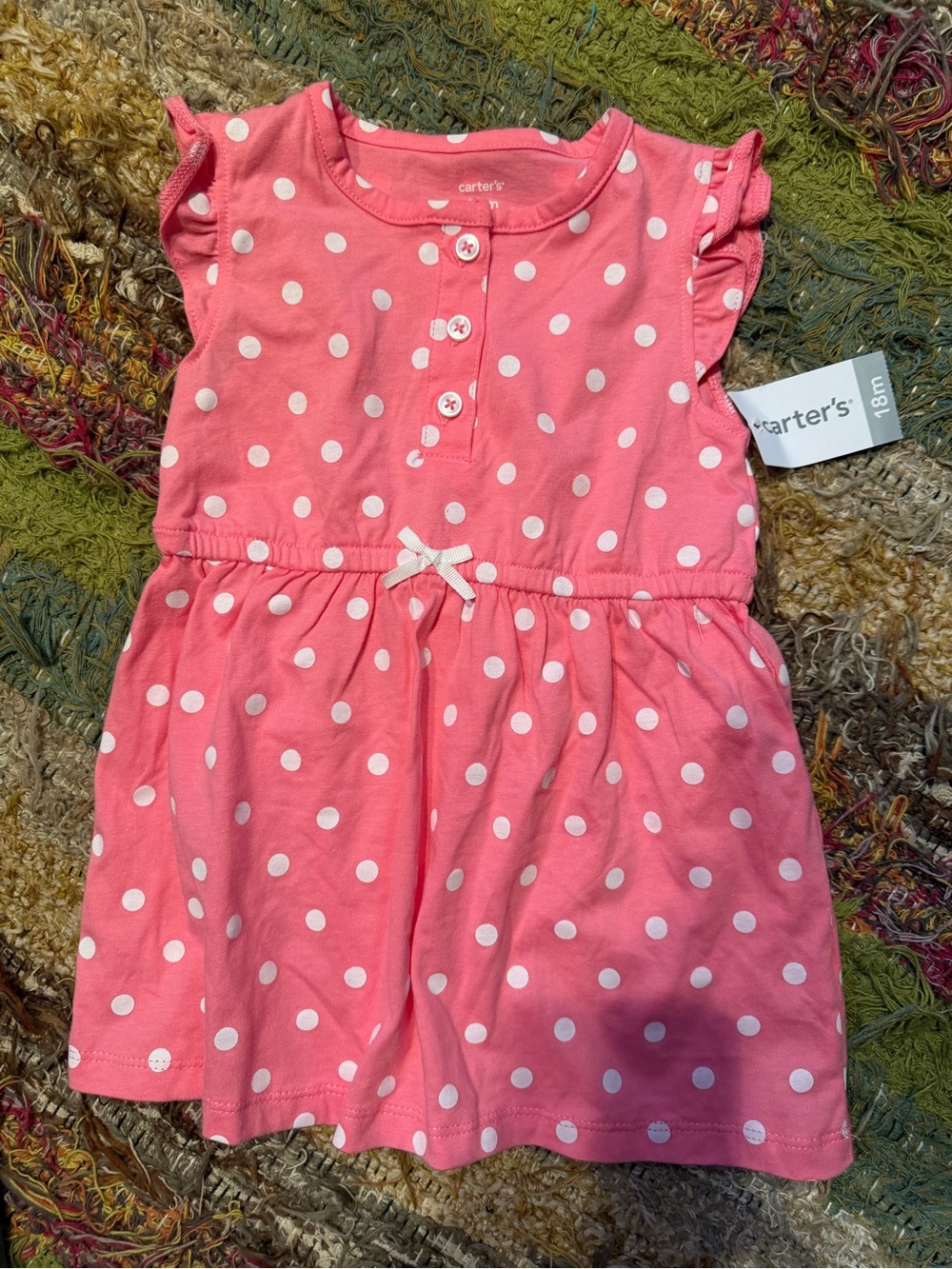 Carter's Pink Polka Dot Girls' Dress size 18 month. New with tags!